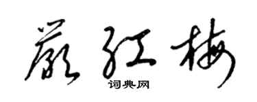 梁錦英嚴紅梅草書個性簽名怎么寫