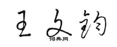 駱恆光王文鈞草書個性簽名怎么寫