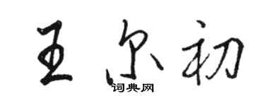 駱恆光王爾初行書個性簽名怎么寫