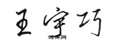 駱恆光王宇巧行書個性簽名怎么寫