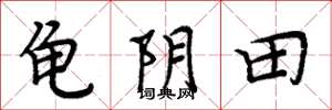 周炳元龜陰田楷書怎么寫