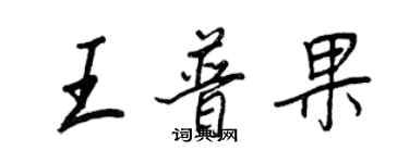 王正良王普果行書個性簽名怎么寫