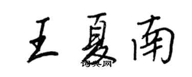 王正良王夏南行書個性簽名怎么寫