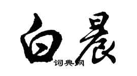 胡問遂白晨行書個性簽名怎么寫