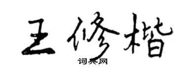 曾慶福王修楷行書個性簽名怎么寫