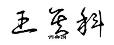 曾慶福王其科草書個性簽名怎么寫