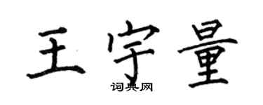 何伯昌王宇量楷書個性簽名怎么寫