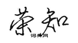 駱恆光榮知行書個性簽名怎么寫