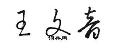 駱恆光王文音草書個性簽名怎么寫