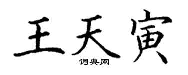 丁謙王天寅楷書個性簽名怎么寫