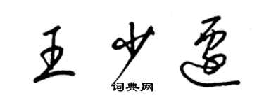梁錦英王少遷草書個性簽名怎么寫