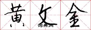 黃文金怎么寫好看