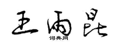 曾慶福王雨昆草書個性簽名怎么寫