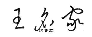 駱恆光王名家草書個性簽名怎么寫