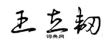 曾慶福王立韌草書個性簽名怎么寫