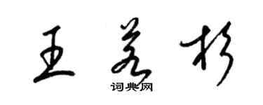 梁錦英王若杉草書個性簽名怎么寫