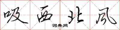 田英章吸西北風行書怎么寫