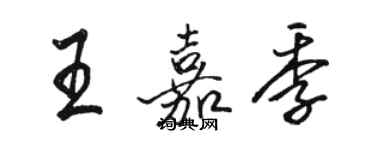 駱恆光王嘉季行書個性簽名怎么寫