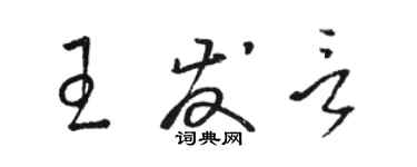 駱恆光王發言草書個性簽名怎么寫