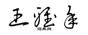 曾慶福王雅年草書個性簽名怎么寫