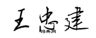 王正良王忠建行書個性簽名怎么寫