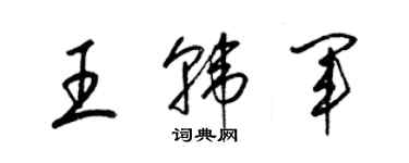 梁錦英王韓軍草書個性簽名怎么寫