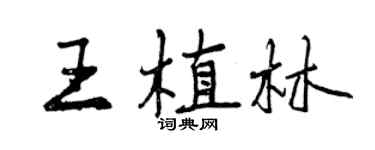 曾慶福王植林行書個性簽名怎么寫