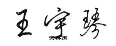 駱恆光王宇琴行書個性簽名怎么寫