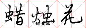 曾慶福蠟燭花行書怎么寫