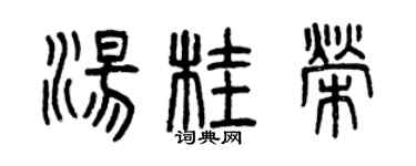 曾慶福湯桂榮篆書個性簽名怎么寫