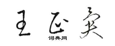 駱恆光王正異草書個性簽名怎么寫