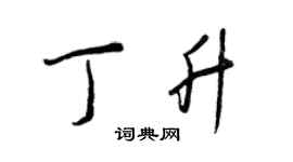 王正良丁升行書個性簽名怎么寫