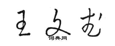 駱恆光王文武草書個性簽名怎么寫