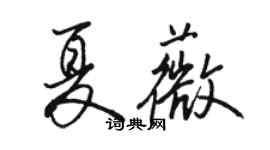 駱恆光夏薇行書個性簽名怎么寫