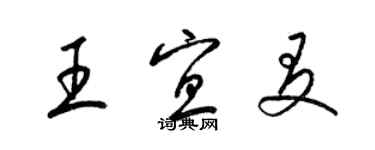 梁錦英王宜友草書個性簽名怎么寫