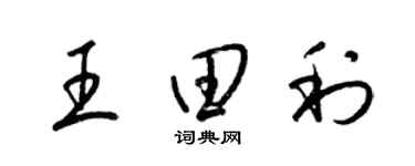 梁錦英王田利草書個性簽名怎么寫