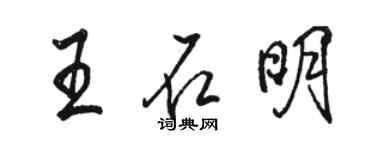 駱恆光王石明行書個性簽名怎么寫