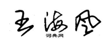 朱錫榮王海風草書個性簽名怎么寫