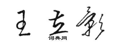 駱恆光王立影草書個性簽名怎么寫