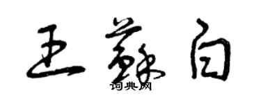 曾慶福王蘇白草書個性簽名怎么寫