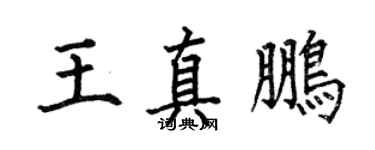 何伯昌王真鵬楷書個性簽名怎么寫