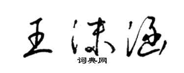 梁錦英王沫涵草書個性簽名怎么寫