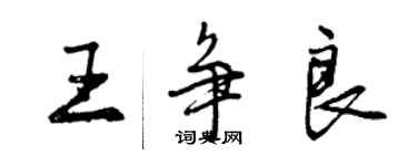 曾慶福王爭良行書個性簽名怎么寫