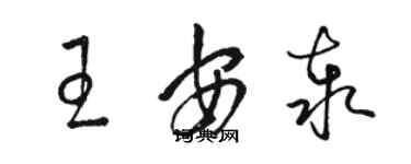 駱恆光王安泰草書個性簽名怎么寫