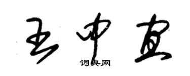 朱錫榮王中宜草書個性簽名怎么寫