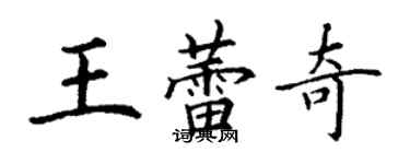 丁謙王蕾奇楷書個性簽名怎么寫