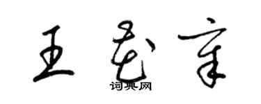 梁錦英王花章草書個性簽名怎么寫