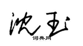 朱錫榮沈玉草書個性簽名怎么寫