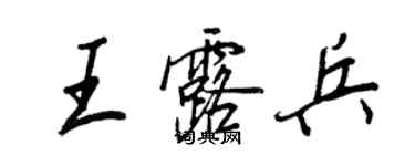 王正良王露兵行書個性簽名怎么寫