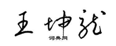 梁錦英王坤龍草書個性簽名怎么寫